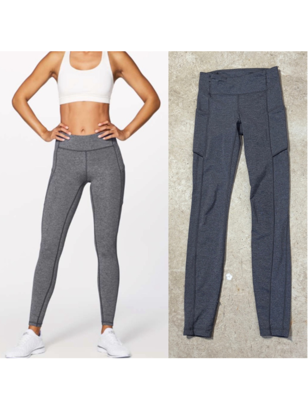 Lululemon Speed Up Tight Leggings Women’s Size 2 Inseam 28” Heathered Black Gray